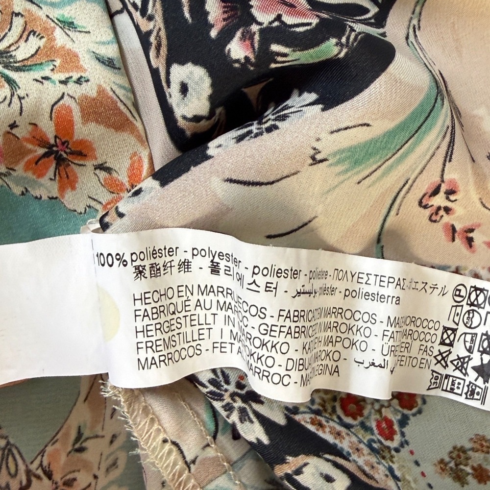 ZARA Patchwork Paisley‎ Print Button Down Long Sleeve Shirt Women XL Boho Casual - Picture 7 of 8